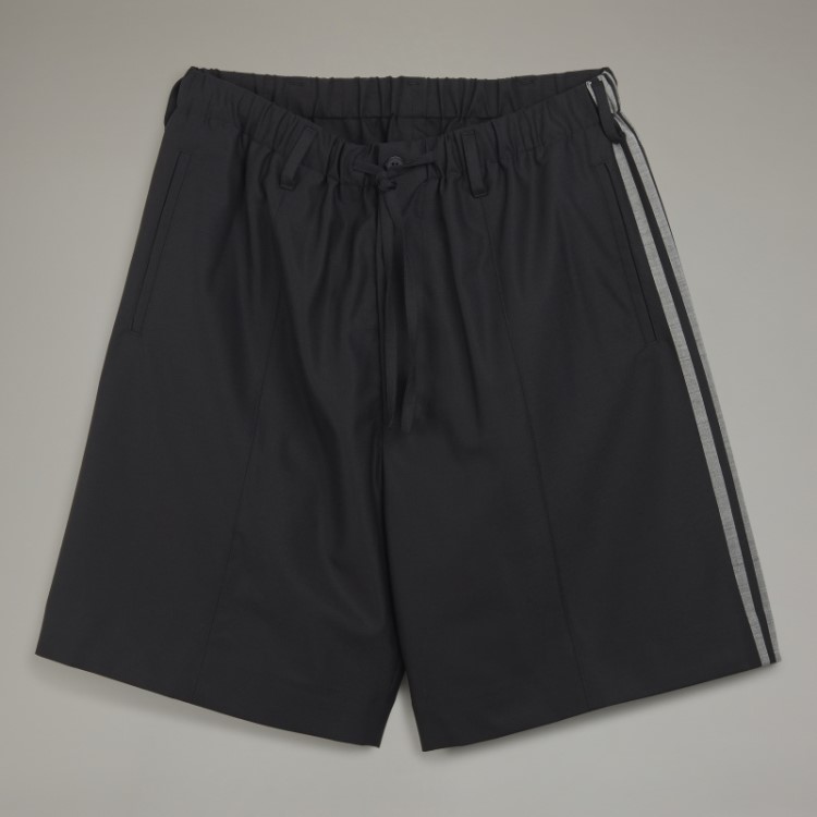 Y-3 Short De Alfaiataria Com As Três Listras Em Lã Refinada Adidas