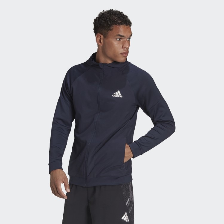 Moletom Com Capuz E Zíper Completo Para Treino De Tinta Adidas