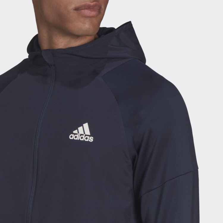 Moletom Com Capuz E Zíper Completo Para Treino De Tinta Adidas