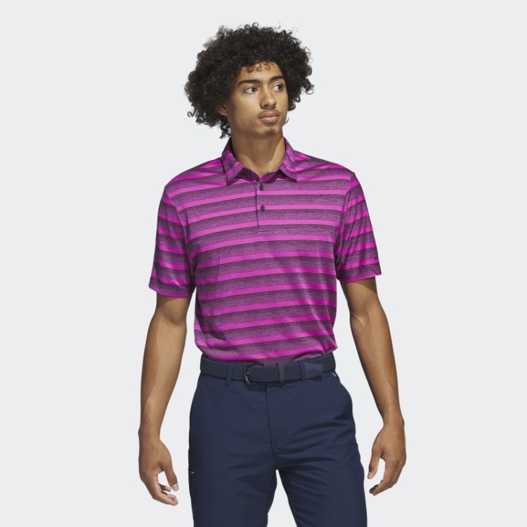 Camisa Pólo Listrada De Duas Cores Adidas Preto