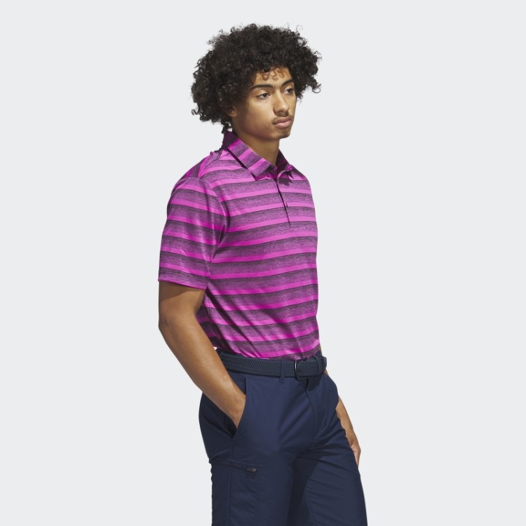 Camisa Pólo Listrada De Duas Cores Adidas Preto