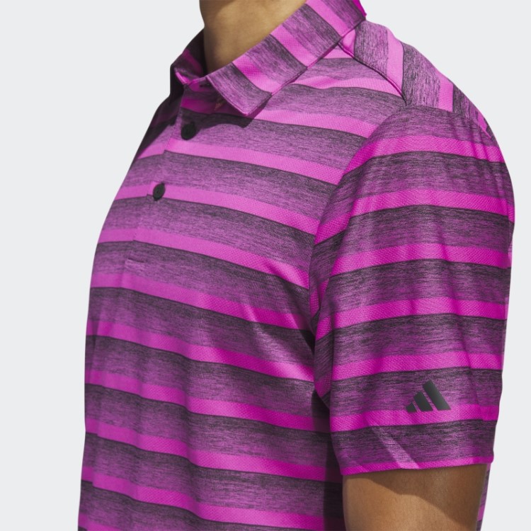 Camisa Pólo Listrada De Duas Cores Adidas Preto