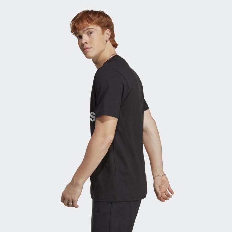Camiseta Adidas Black Essentials Single Jersey Com Logo Grande