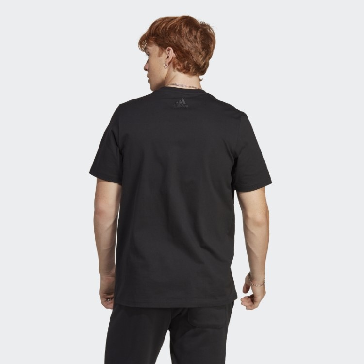 Camiseta Adidas Black Essentials Single Jersey Com Logo Grande