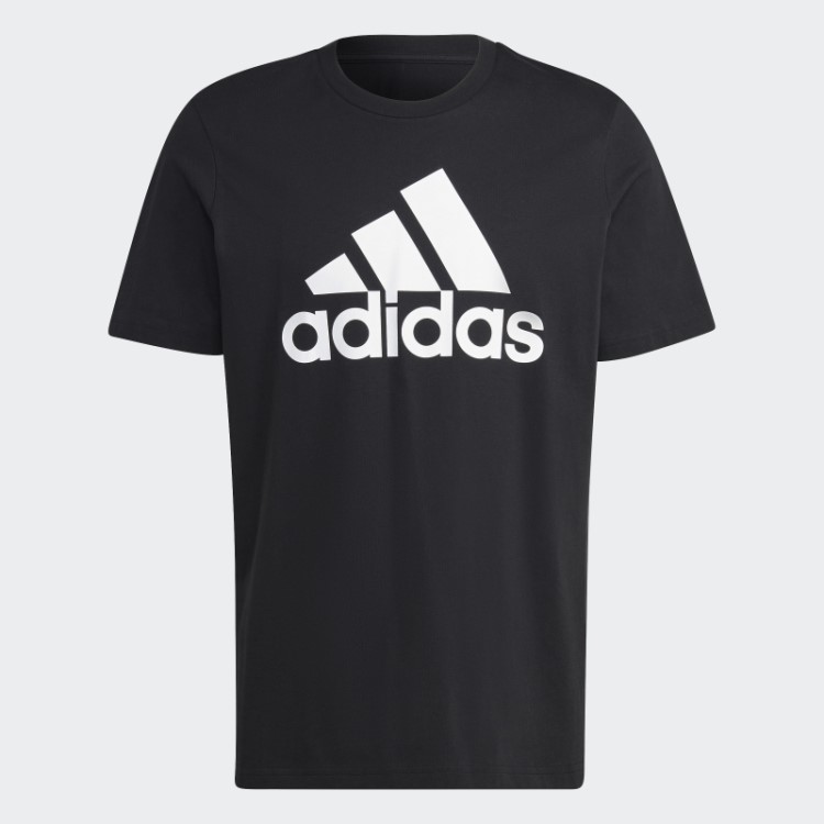 Essentials Camiseta Single Jersey Com Logo Grande Adidas Preta