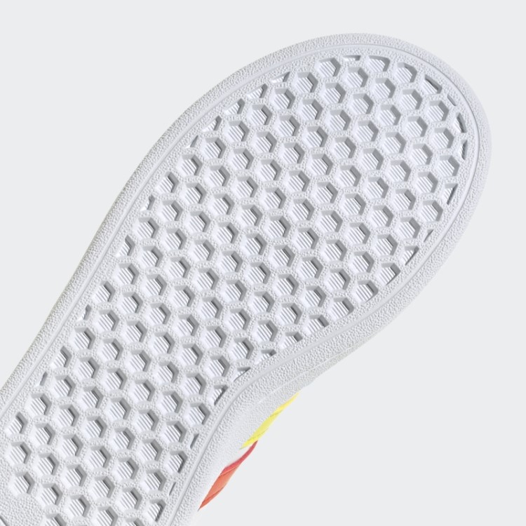 Adidas Grand Court Estilo De Vida Sustentável Sapatos Elásticos De Renda E Tira Superior Em Negrito Laranja