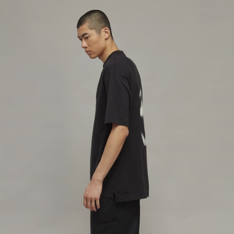 Elegante Camiseta De Manga Curta Com Logo Gráfico Adidas Y-3