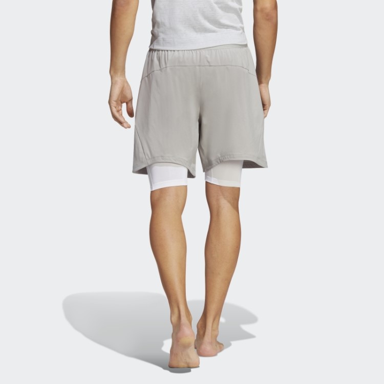 Mgh Bermuda Adidas Yoga Training 2 Em 1 Cinza Sólido
