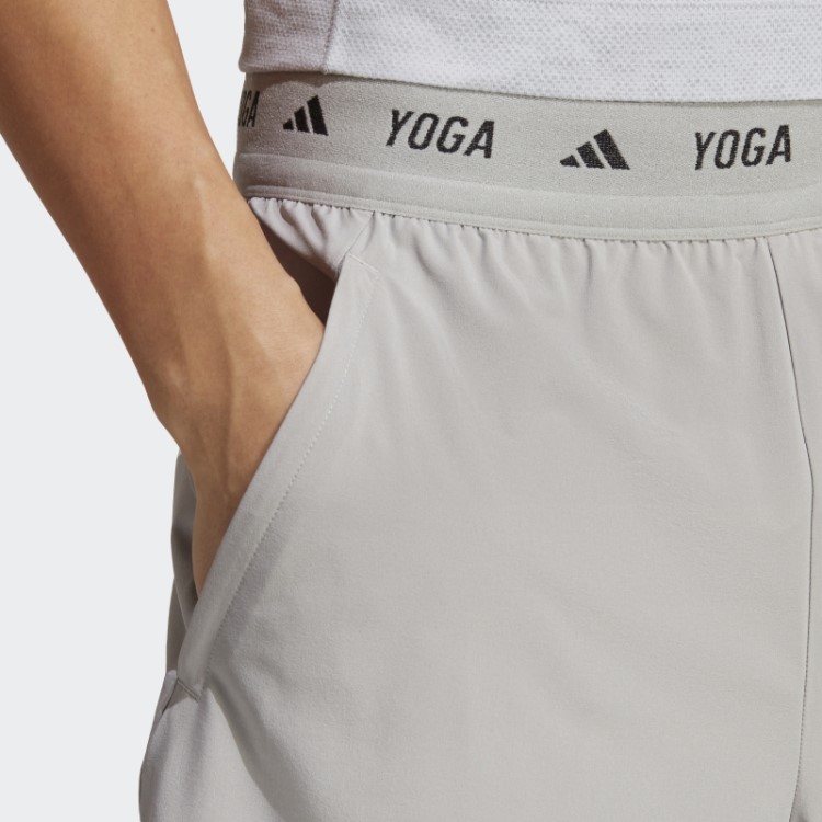 Mgh Bermuda Adidas Yoga Training 2 Em 1 Cinza Sólido