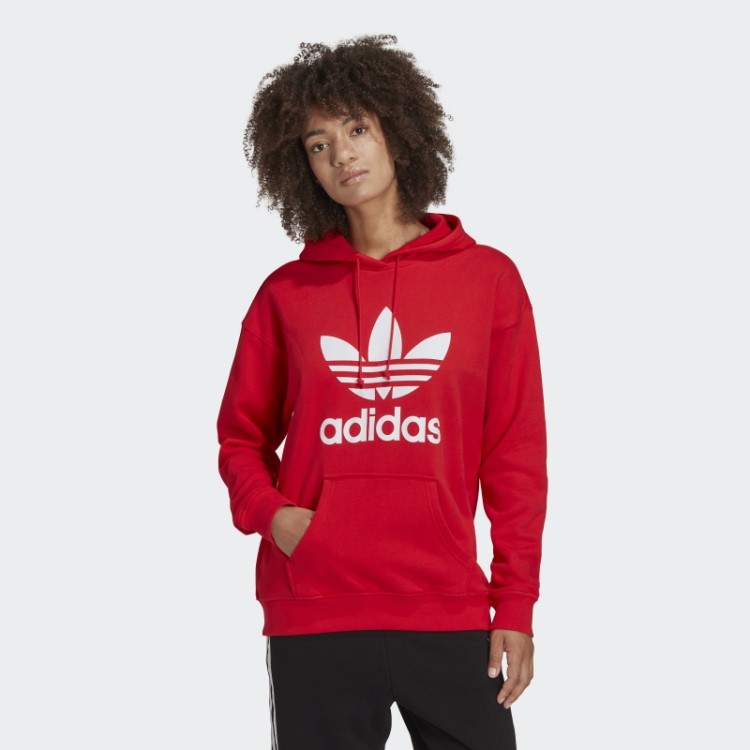 Moletom Vermelho Fashion Adidas Adicolor Trefoil