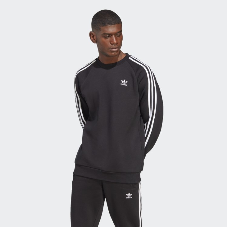 Moletom Preto Adidas Adicolor Classics Com As Três Listras