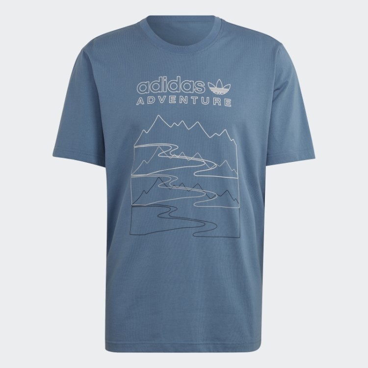 Camiseta Adidas Adventure Mountain Front Fashion Altered Blue
