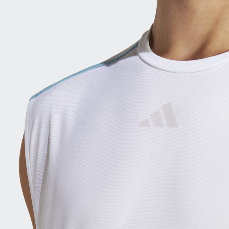 Regata Branca Com Base De Treino Adidas