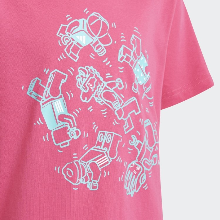 Real Magenta Adidas X Lego T-shirt Gráfico Quente