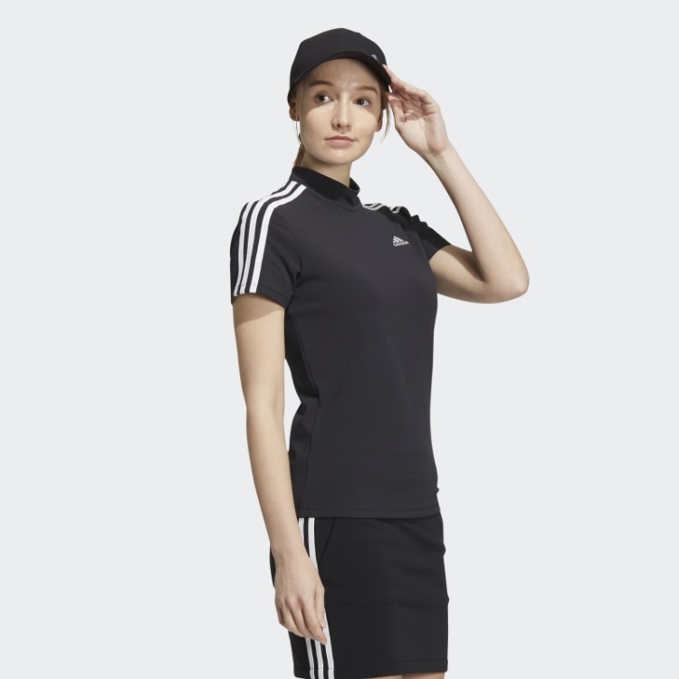 Camiseta Preta Com As Três Listras Da Adidas