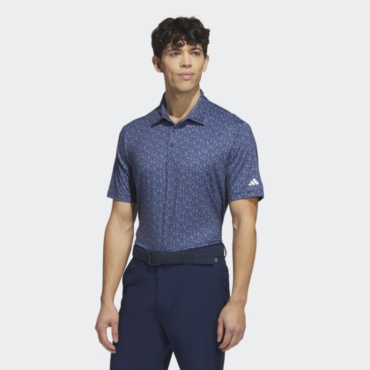 Camisa Polo De Golfe Com Estampa Allover Ultimate365 Azul Marinho Adidas