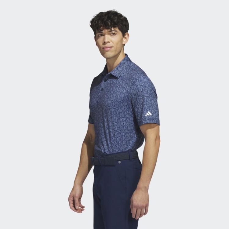Camisa Polo De Golfe Com Estampa Allover Ultimate365 Azul Marinho Adidas
