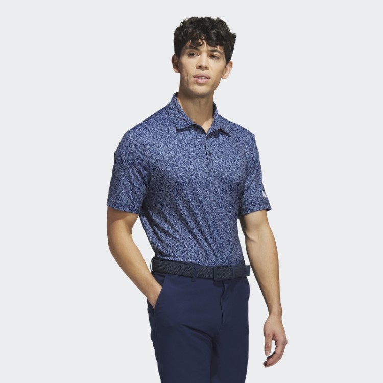 Camisa Polo De Golfe Com Estampa Allover Ultimate365 Azul Marinho Adidas