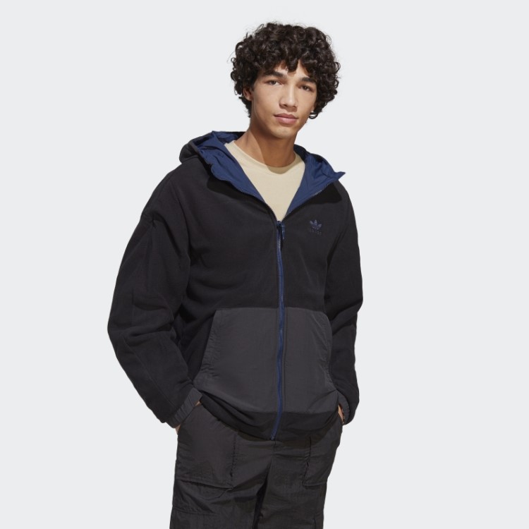 Jaqueta De Lã Polar Reversível Adidas Night Indigo
