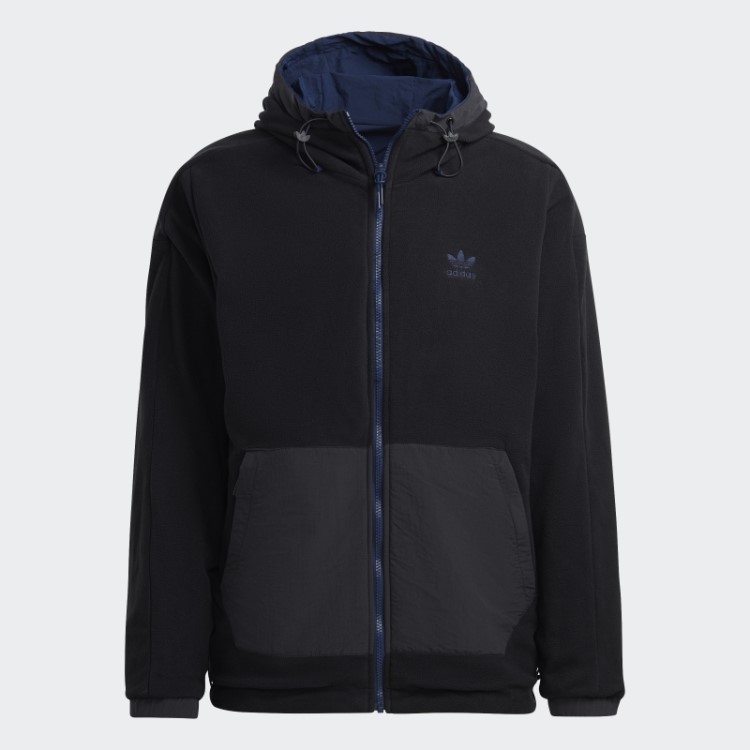 Jaqueta De Lã Polar Reversível Adidas Night Indigo