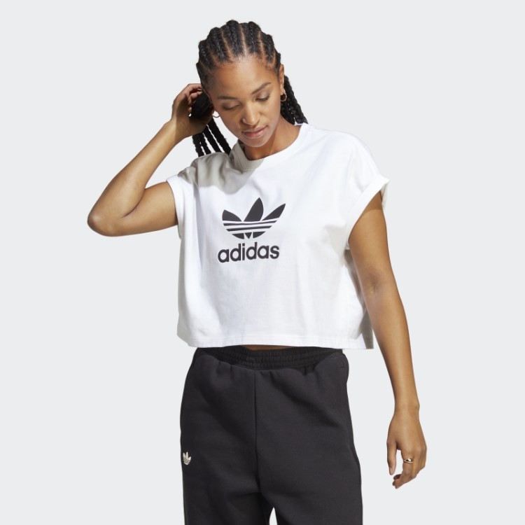 Camiseta Branca Adicolor Classics Com Trevo Curto Adidas