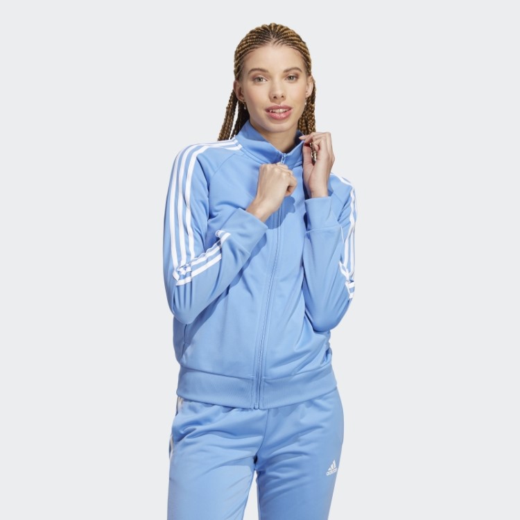 Jaqueta Com As Três Listras Primegreen Essentials Warm Up Slim Adidas Blue