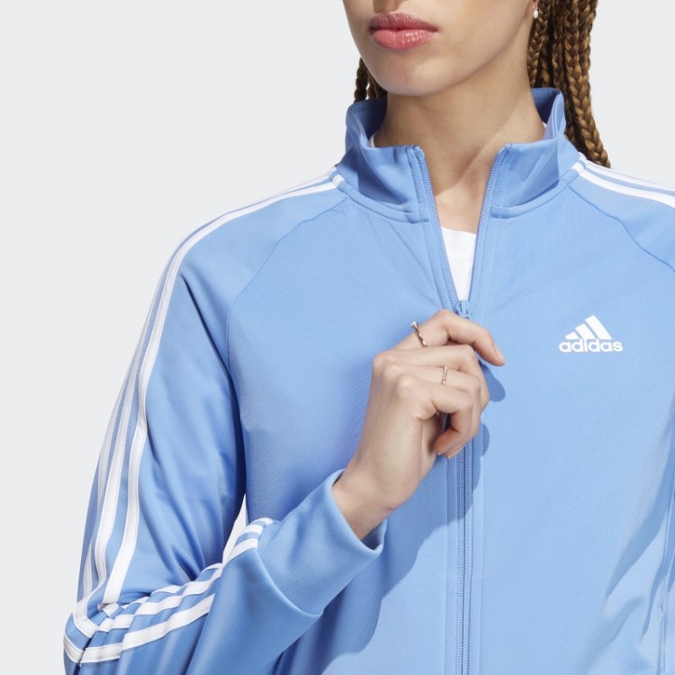 Jaqueta Com As Três Listras Primegreen Essentials Warm Up Slim Adidas Blue