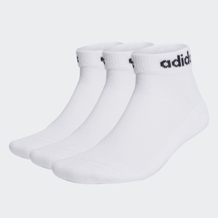 Meias De Tornozelo Lineares Brancas Adidas Meias Acolchoadas 3 Pares