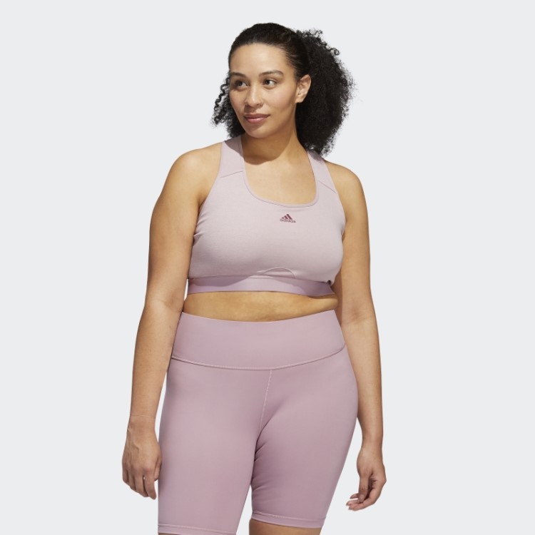 Lilás Adidas Powerreact Sutiã De Treinamento De Suporte Médio (tamanho Grande) Moda
