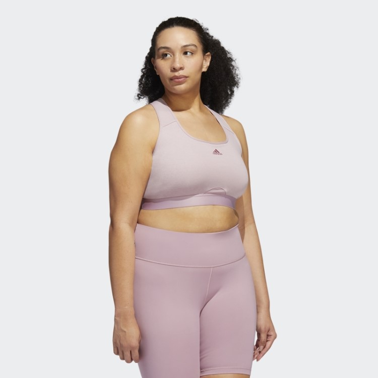 Lilás Adidas Powerreact Sutiã De Treinamento De Suporte Médio (tamanho Grande) Moda