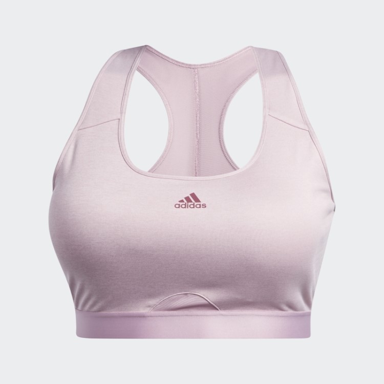 Lilás Adidas Powerreact Sutiã De Treinamento De Suporte Médio (tamanho Grande) Moda