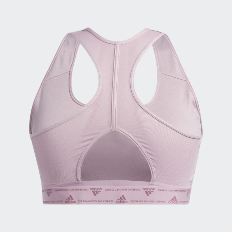 Lilás Adidas Powerreact Sutiã De Treinamento De Suporte Médio (tamanho Grande) Moda