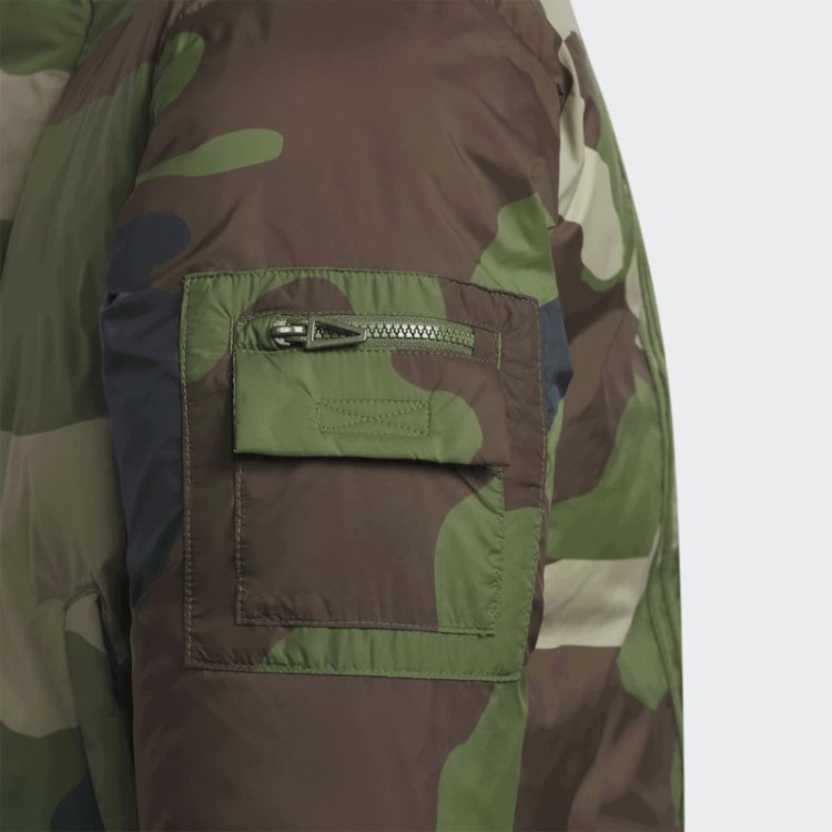 Jaqueta Puffer De Nylon Leve Adidas Aop Camo