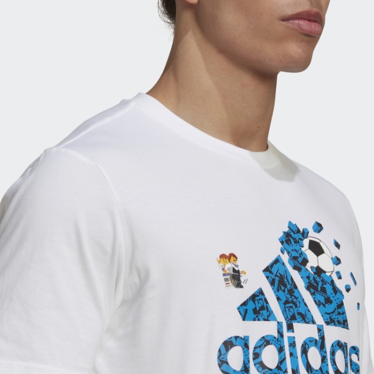 Camiseta Adidas X Lego Com Estampa De Futebol Branca Quente