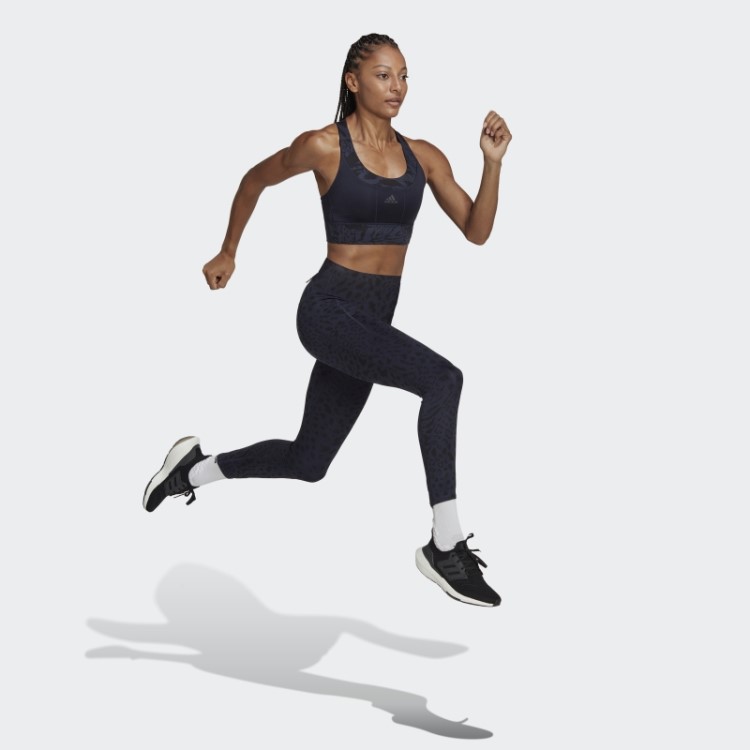 Legging 7/8 Leopardo De Corrida Adidas Ink Fastimpact