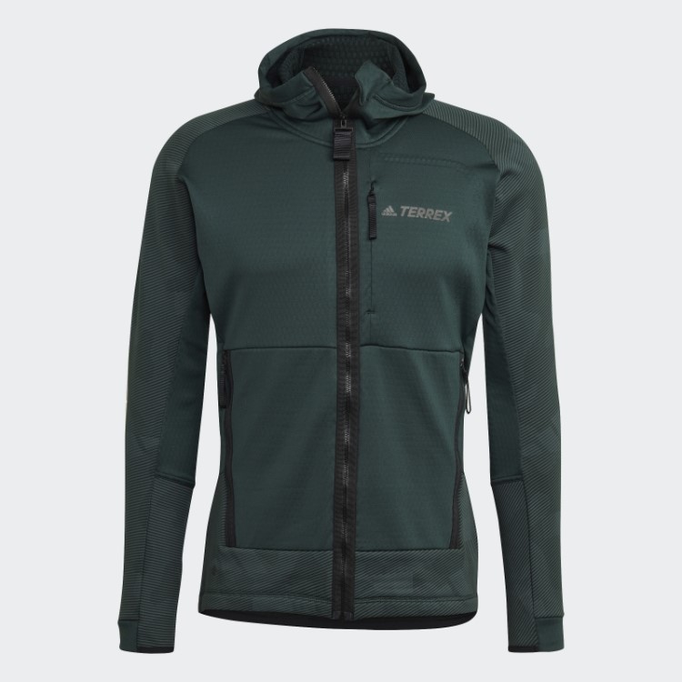 Jaqueta De Lã Para Caminhada Adidas Verde Terrex Tech Flooce
