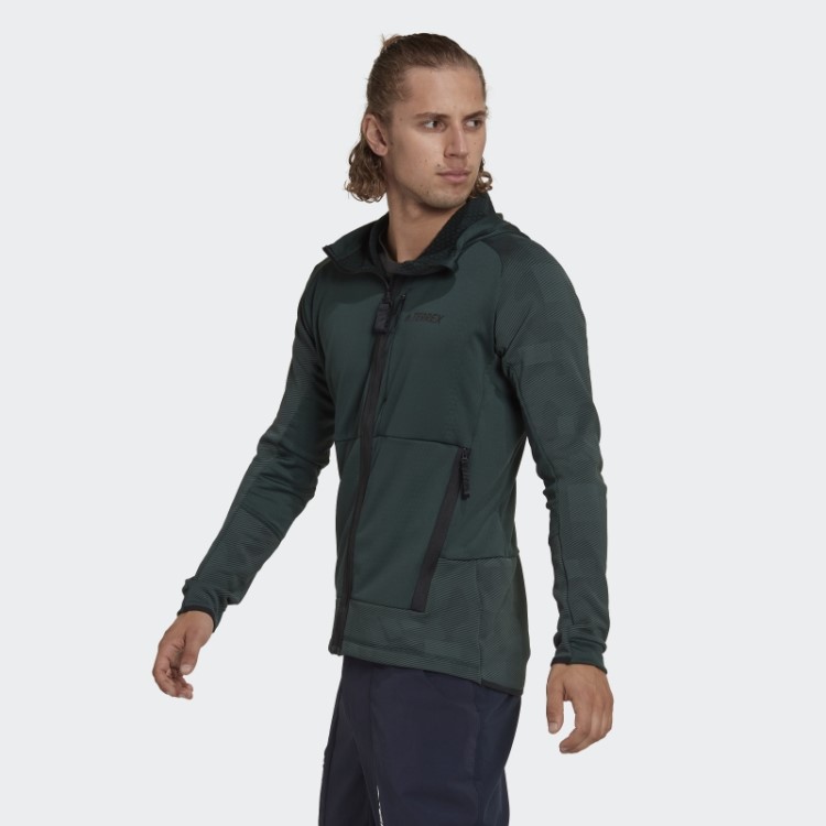 Jaqueta De Lã Para Caminhada Adidas Verde Terrex Tech Flooce