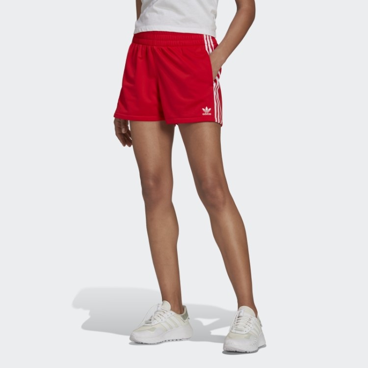 Bermuda Vermelha Com As Três Listras Adidas
