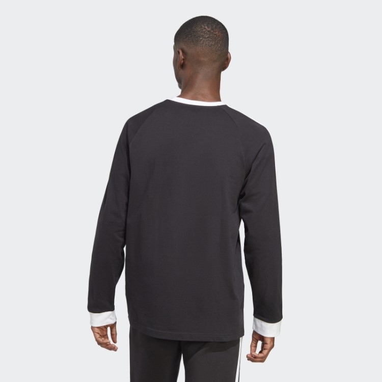 Adicolor Classics Blusa Manga Longa Com As Três Listras Preta Adidas