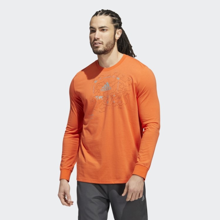 Camiseta De Corrida Em Linha Adidas X-city Aeroready De Manga Longa Laranja
