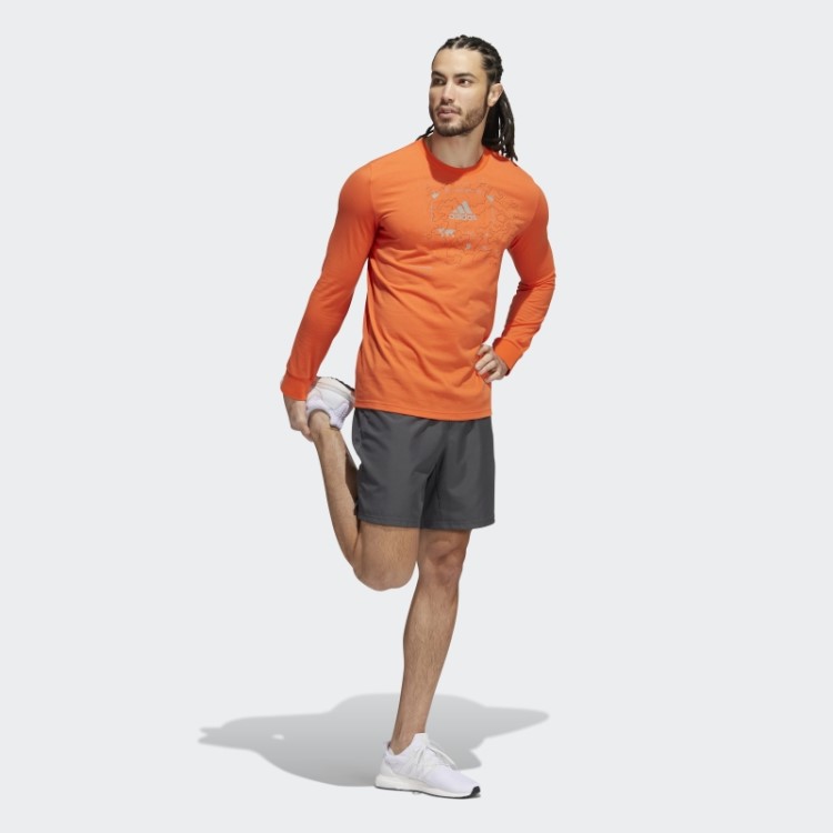 Camiseta De Corrida Em Linha Adidas X-city Aeroready De Manga Longa Laranja