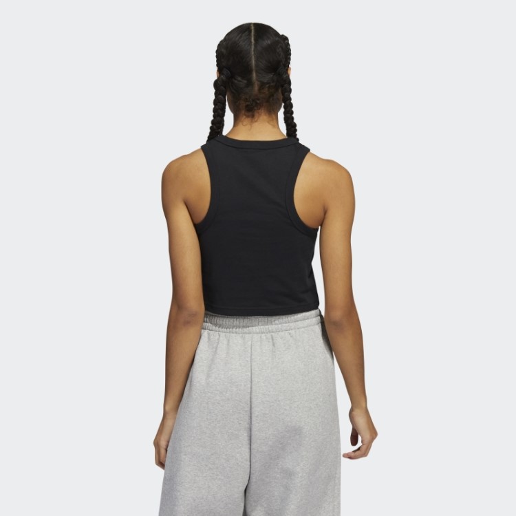 Adidas Super-heroína Estampa Floral Crop Muscle Tank Preto