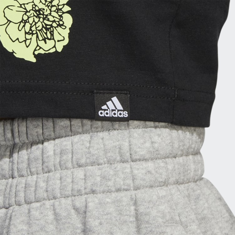 Adidas Super-heroína Estampa Floral Crop Muscle Tank Preto