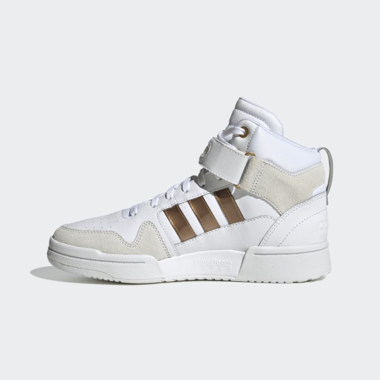 Branco Postmove Mid Cloudfoam Super Estilo De Vida Tênis Clássico De Basquete Adidas