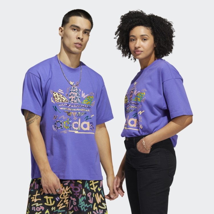 Camiseta Lilás Adidas Love Unites Trefoil (gênero Neutro)