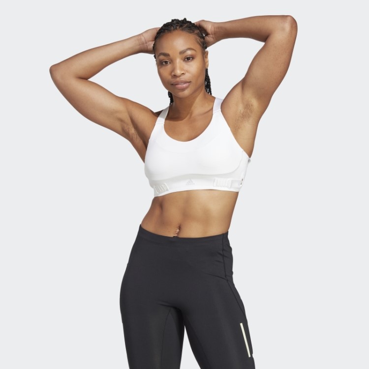 Sutiã Branco Adidas Fastimpact Luxe Run De Alto Suporte