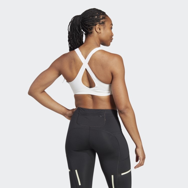 Sutiã Branco Adidas Fastimpact Luxe Run De Alto Suporte