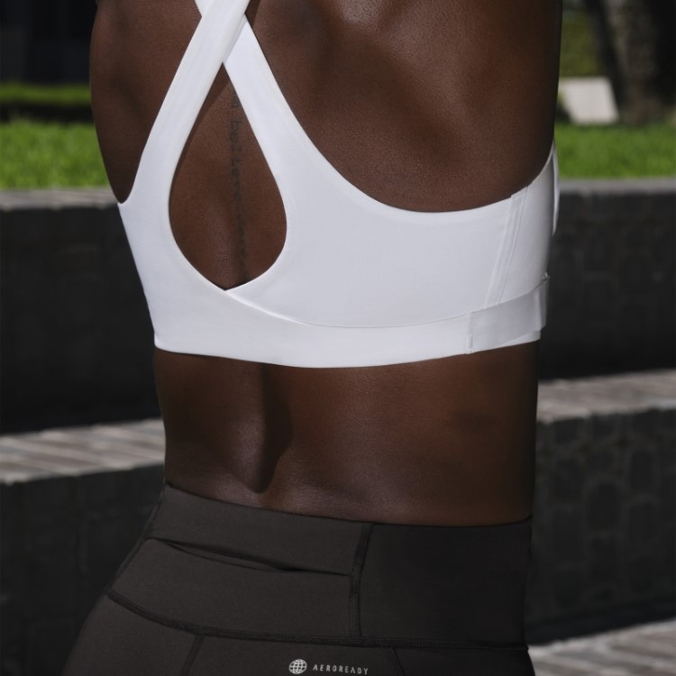 Sutiã Branco Adidas Fastimpact Luxe Run De Alto Suporte
