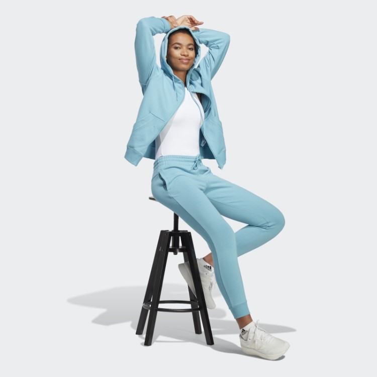 Essentials Moletom French Terry Com Zíper Completo Adidas Azul