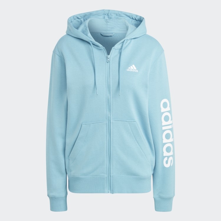 Essentials Moletom French Terry Com Zíper Completo Adidas Azul